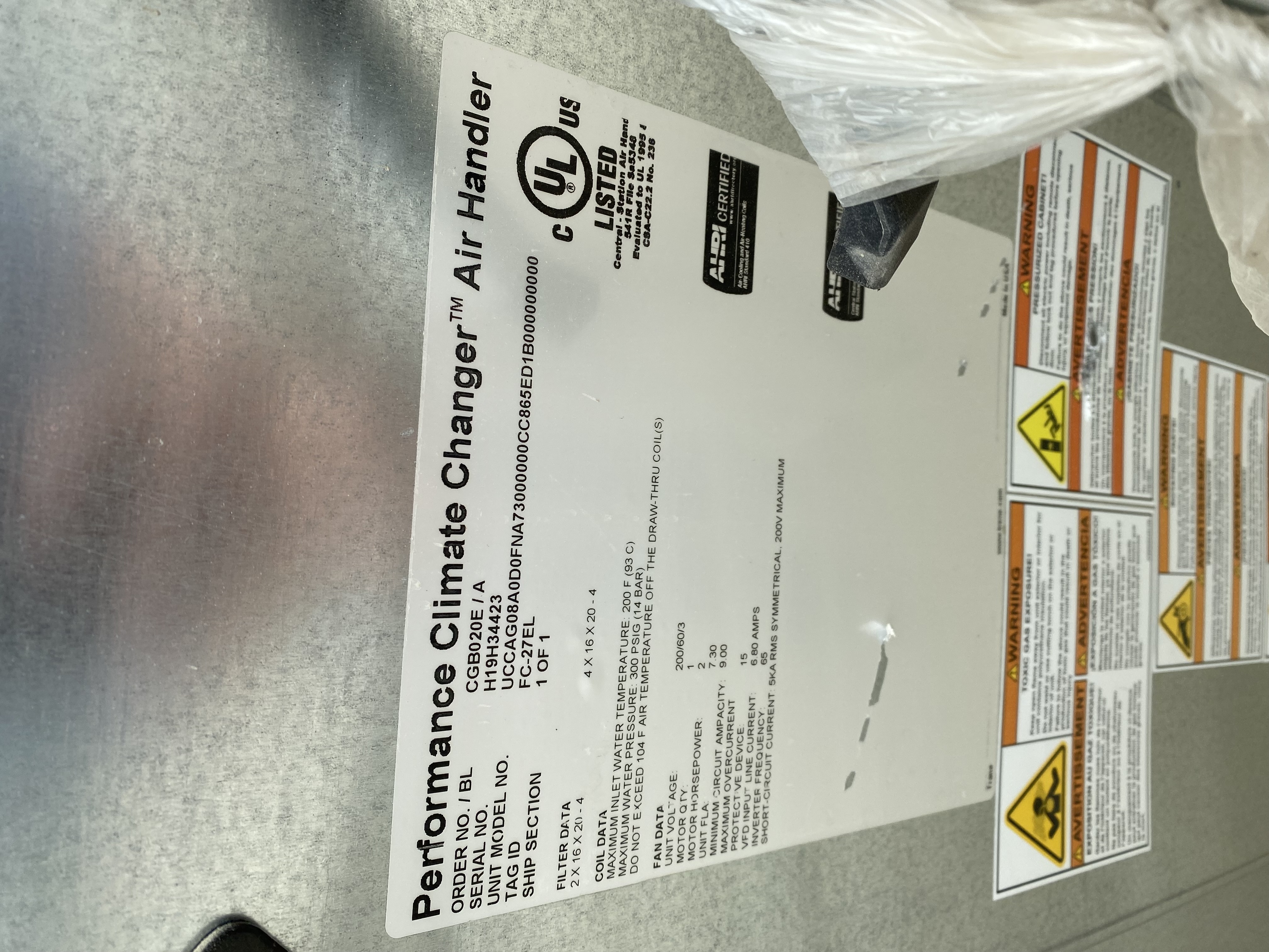 Trane air handler