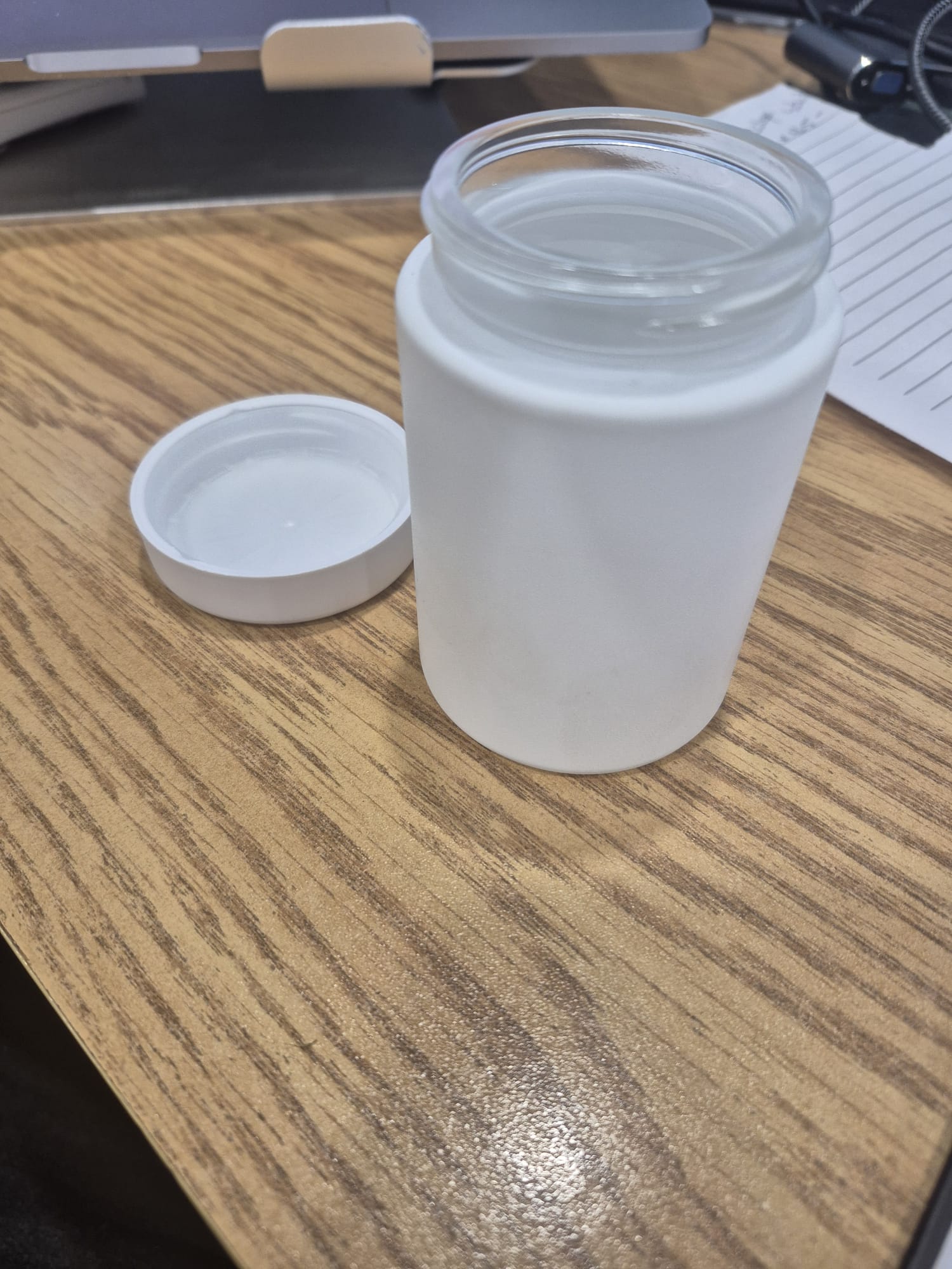 White Glass Jar